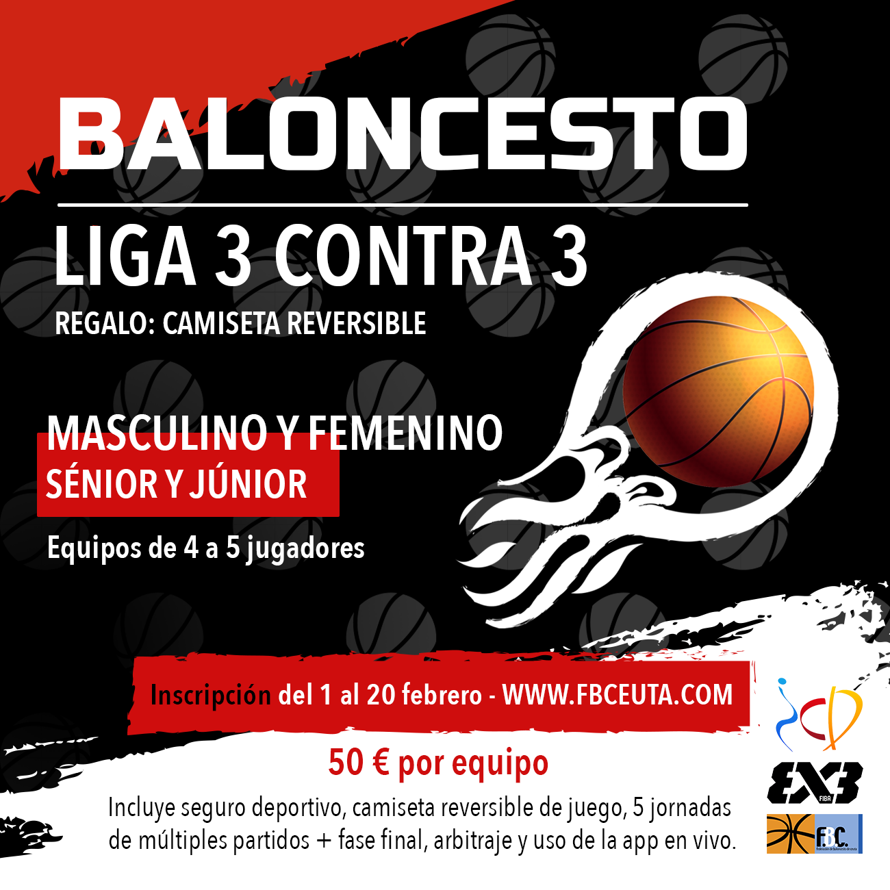 amante Articulación Excepcional La Federación de Baloncesto organiza una liga 3x3 de febrero a junio -  Instituto Ceutí de Deportes