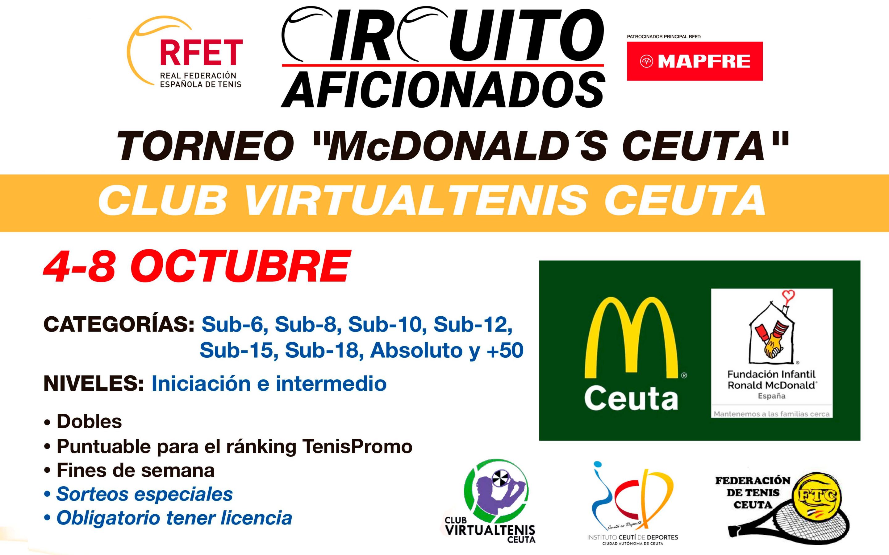 Comienza el torneo de tenis McDonalds en Ceuta
