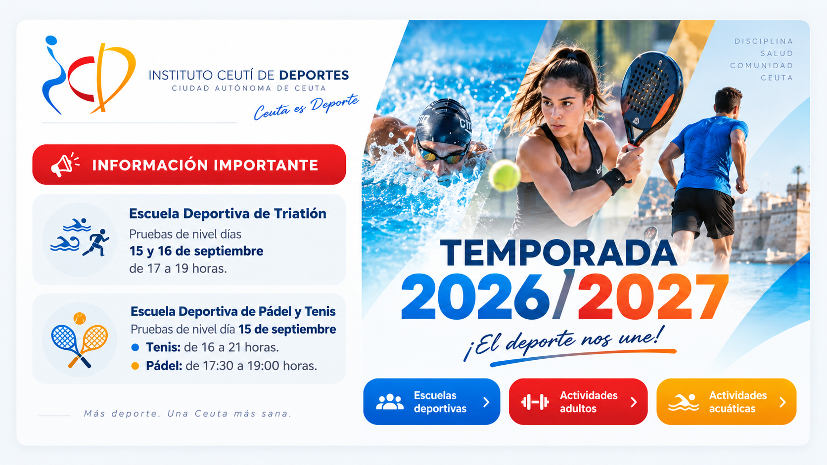 Programación deportiva ICD - Temporada 2026/2027